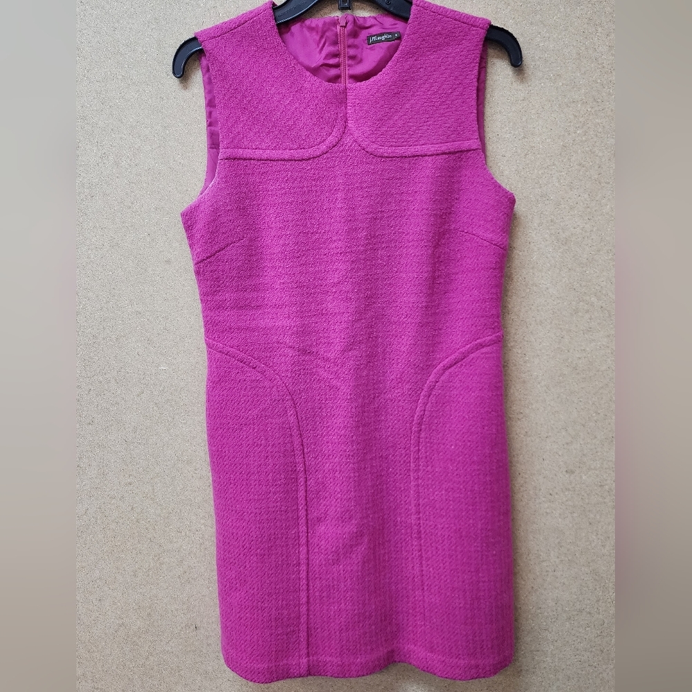 J Mclaughlin Square Knit Sleeveless Jewel Neck Sheath Dress